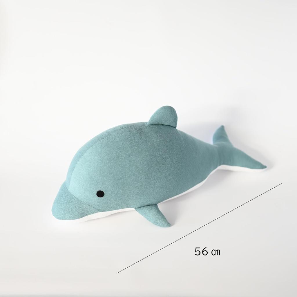 EMBALANCE MINON (Dolphin) Plush Body Pillow, Medium, Blue, T92315, Made In Japan