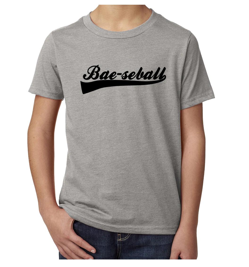 Bae-seball T-Shirt, youth Graphic Tees, Girls Baseball Shirt S