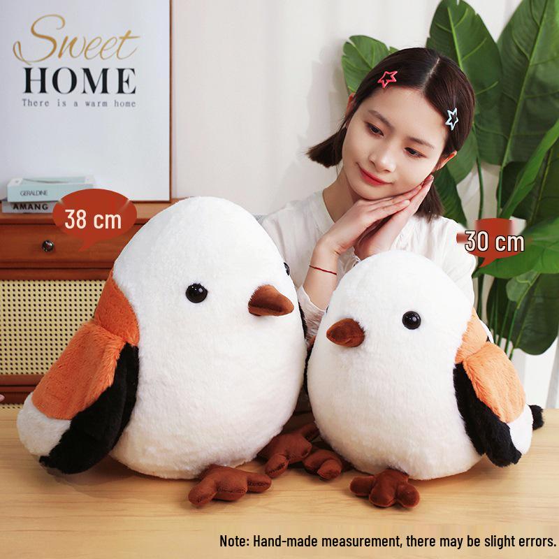 

Silver-throated Long-tailed Tit Plush Pillow Toy 30 cm