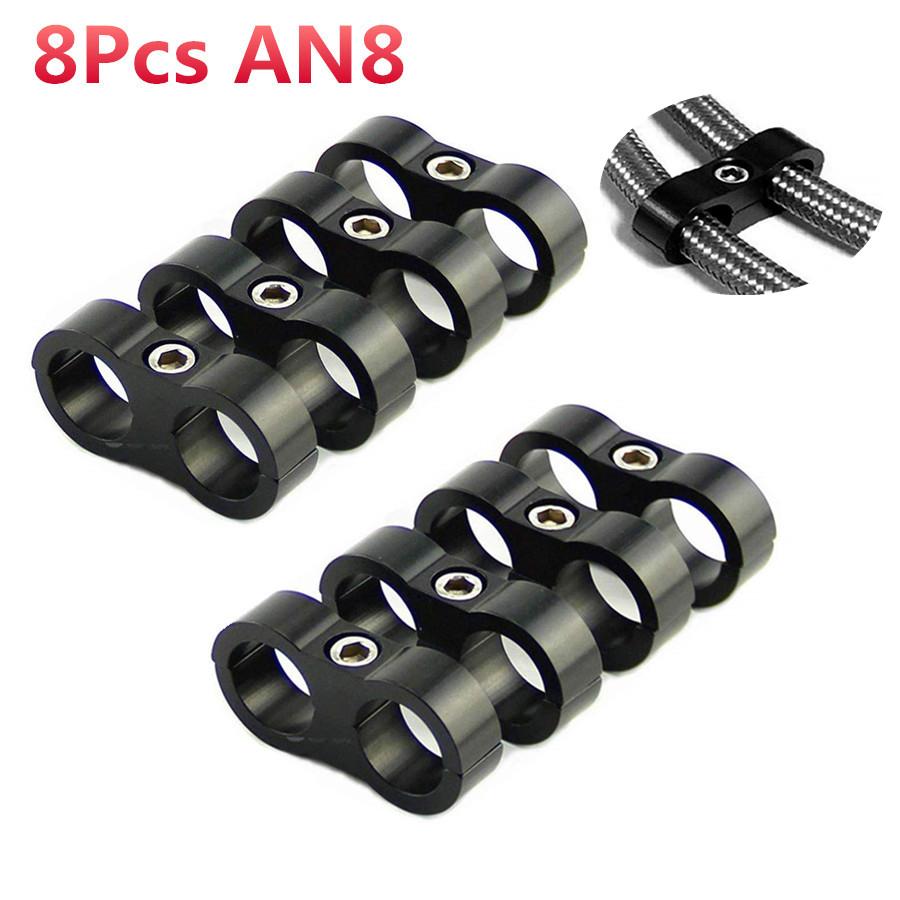 8x AN-8 AN8 16mm I.D Braided Fuel Oil Hose Line Separator Clamp Fitting Adapter