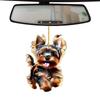 Puppy Pattern Decoration Christmas Tree Pendant Adorable Puppy Themed Car Mirror Charm Keychain Set Cute Dog Acrylic for Home