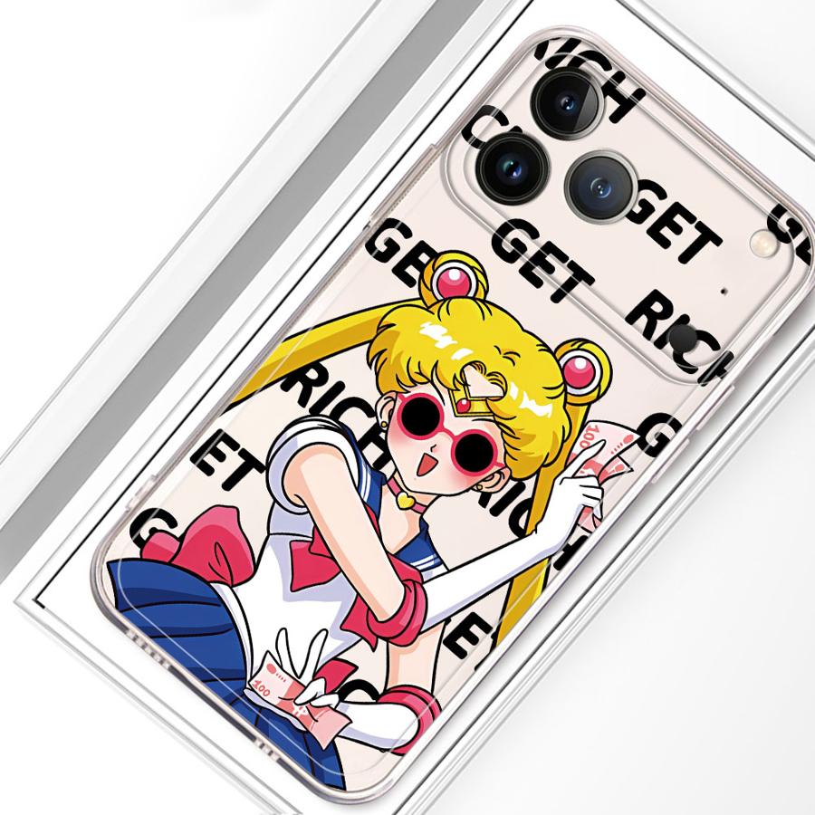 

Sailor Moon Soft Phone Cover Case for iPhone 17 Pro Max 13 Pro Air 7 8 XS Max 16 11 XR 15 14 Plus 12 Mini iPhone17 Pro Max