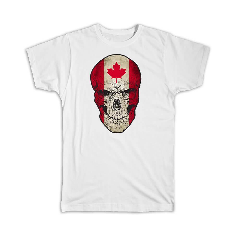 Gift T-Shirt : Canada Flag Skull Canadian National Colors S разноцветный