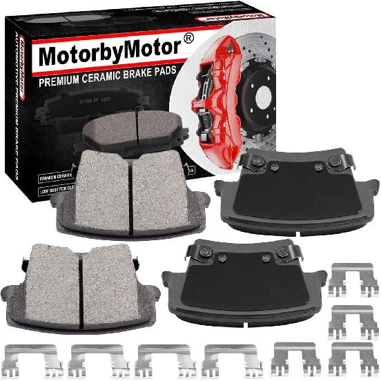 

Тормозные колодки, MotorbyMotor D1057 Комплект задних керамических дисковых тормозных колодок с заменой оборудования для Chrysler 300, Dodge Charger Challenger Avenger Magnum Rear