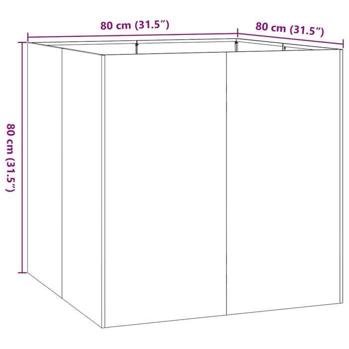 VidaXL Planter Black 80x80x80 Cm Steel, Flower Pot, Plant Stand, Raised Bed, Planter Support, Container 860780