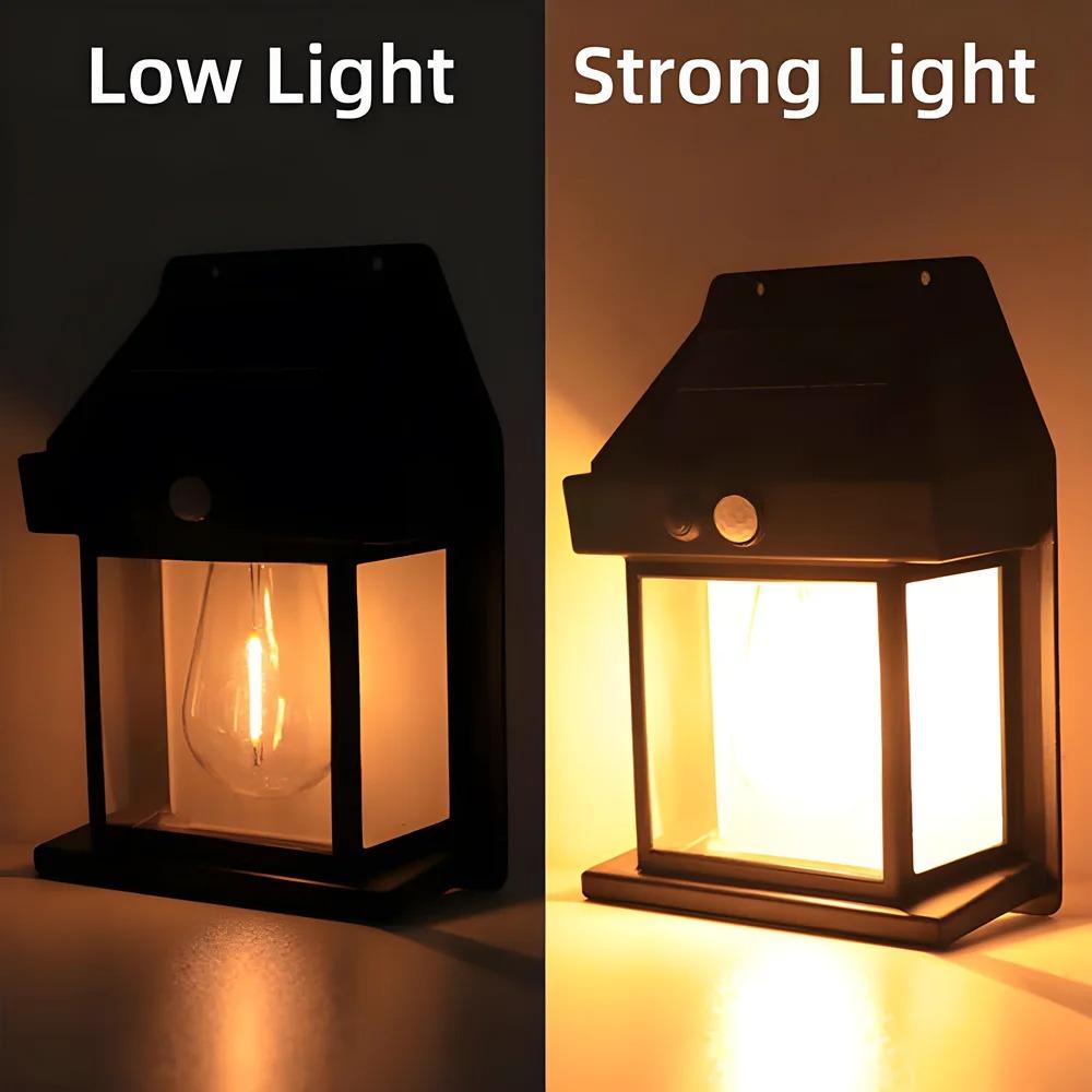 LED Solar Wall Lamp Household Garden Tungsten Lamp Outdoor Waterproof Wall Light with Motion Sensor Villa Lighting Night Light