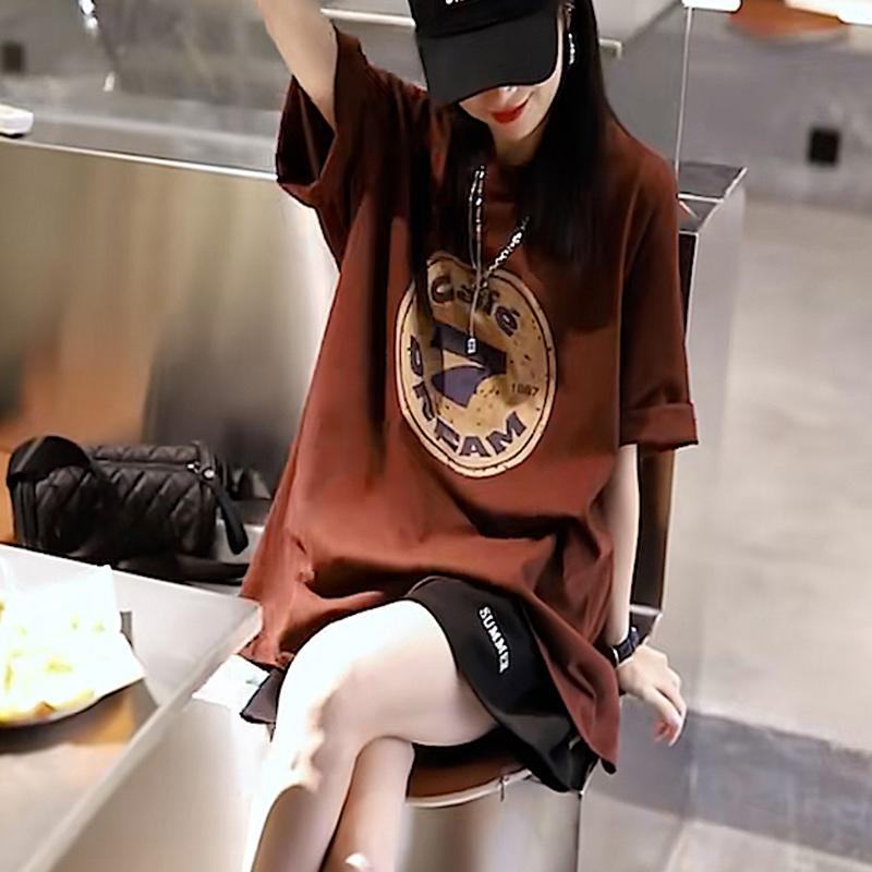 2025 Sommer Koreanischer Harajuku Kurzarm T-Shirt und Fünf-Punkte-Hose Y2K Lauf-Zweiteiler Damen Übergröße Lässig locker Sportanzüge für Frauen