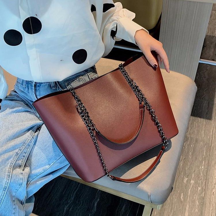Wave Bag, Foreign Soft Leather Large-capacity Bag 2025 Women's Personalized Tote Bag Chain Portable Shoulder Bag