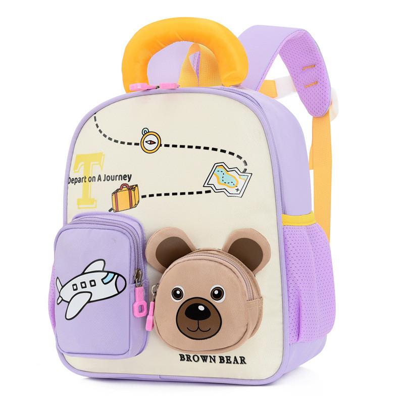 Animal Bear Print Backpack With Lightweight Oxford Fabric Schoolbag Gift Kids