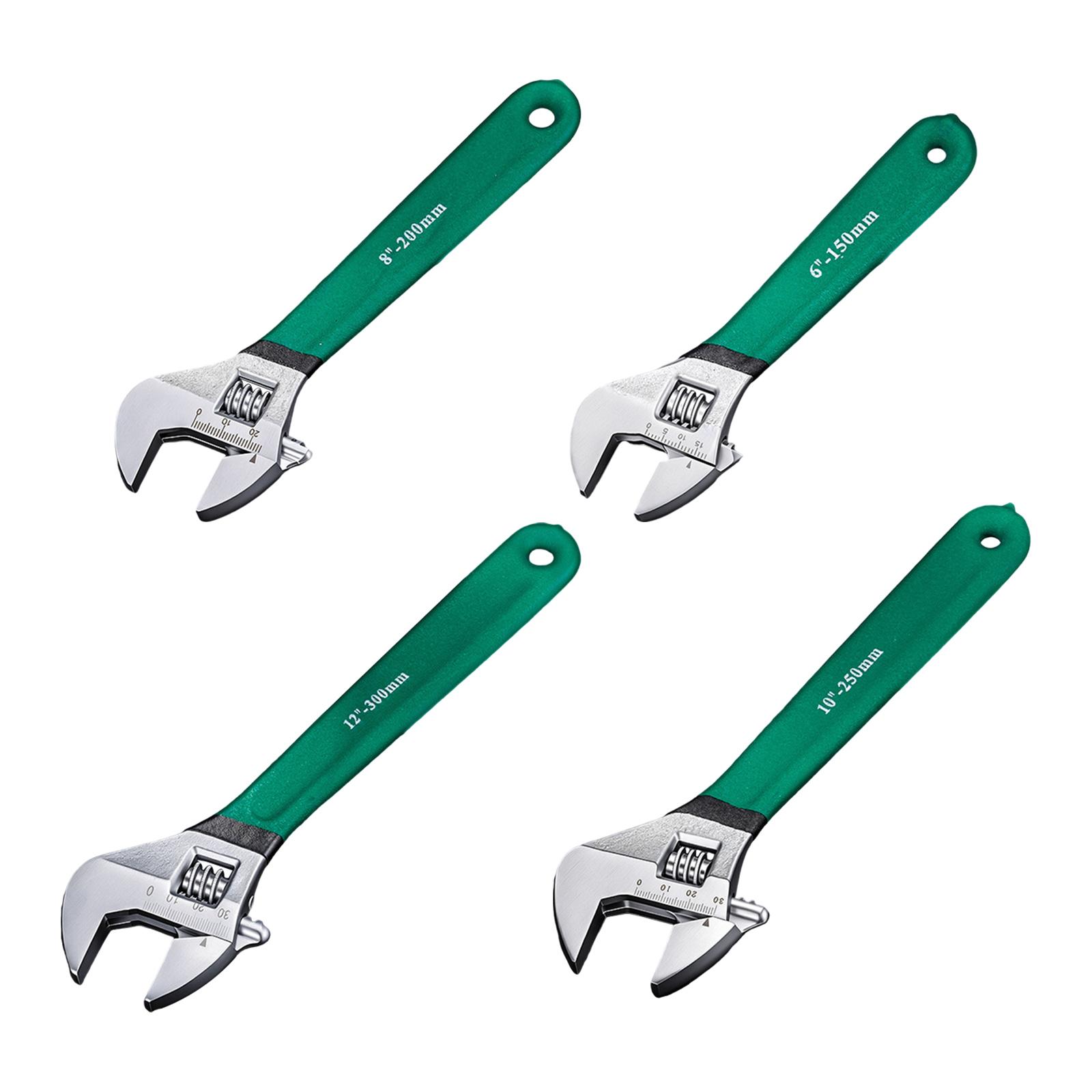 Adjustable Wrench Sturdy Anti Slip Grip Metal Portable Hand Tools Professional Wide Jaw for Automotive Household Repairs 6inch