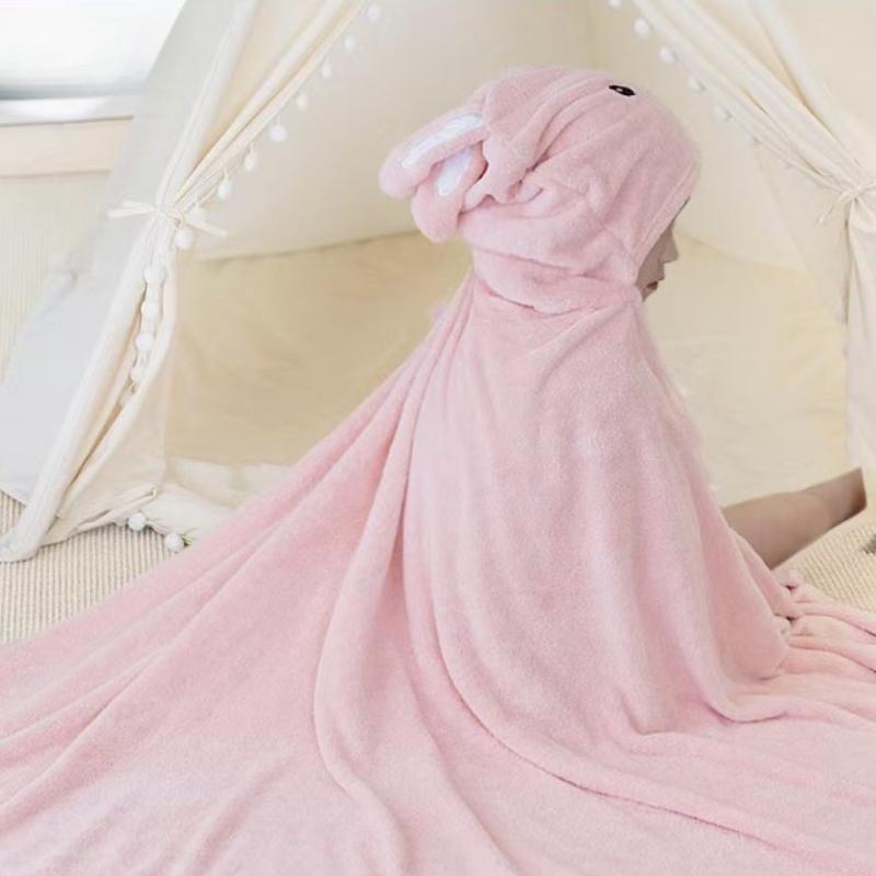 

Детское полотенце-накидка Утолщенное и большее банное полотенце Младенческий абсорбирующий халат Мягкий и удобный домашний детский халат 90x150cm розовый