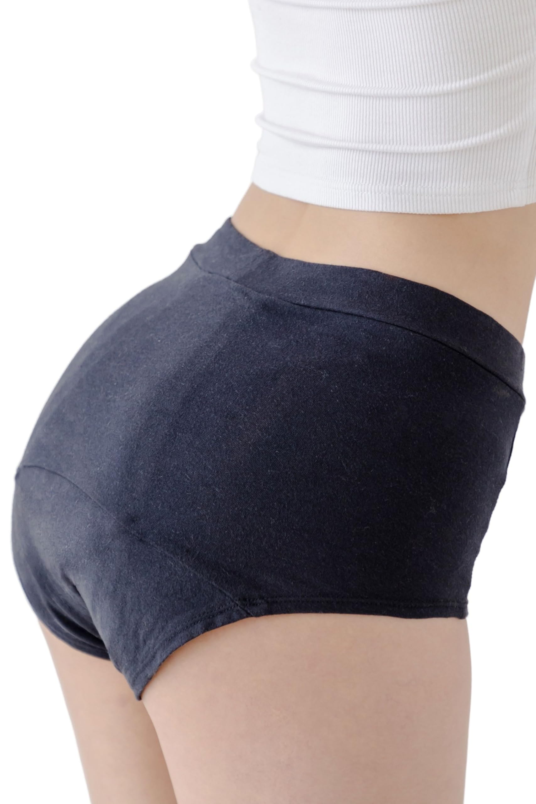 Absorbent Sanitary Shorts absorbent organic cotton [FemLily] (100ml / women s / junior) (JP, Alphabet, M, Black)
