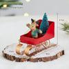 Christmas Festival Wrought Iron Tree Ornaments: Santa Claus & Reindeer Hanging Decor