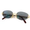 Great Cartier Sunglasses 2C Decor Two-Point Rimless Gold Mens Used