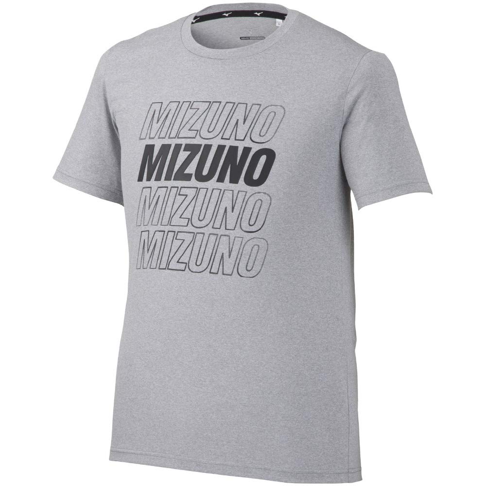 

Mizuno Training Wear Graphic Matching Team Heather Size S T-Shirt, Logo, Moisture-Wicking, Quick-Drying, Model, 32MA0513, Gray,