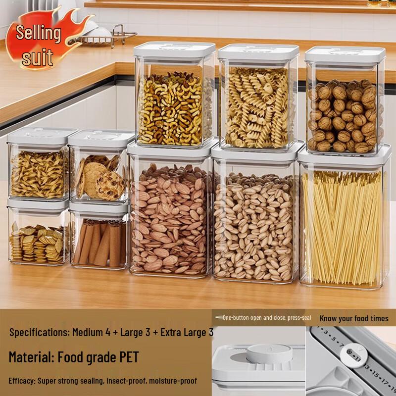 Lixin Moisture-Proof Plastic Storage Jars - 10-Piece Set