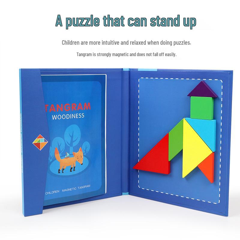 Magnetic Tangram Puzzle Blocks for Kids, Ages 3-6