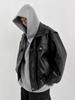 Men's American Retro Faux Leather Motorcycle Jacket - Soft, Short, High-End Feel, Pilot Style for Spring/Autumn