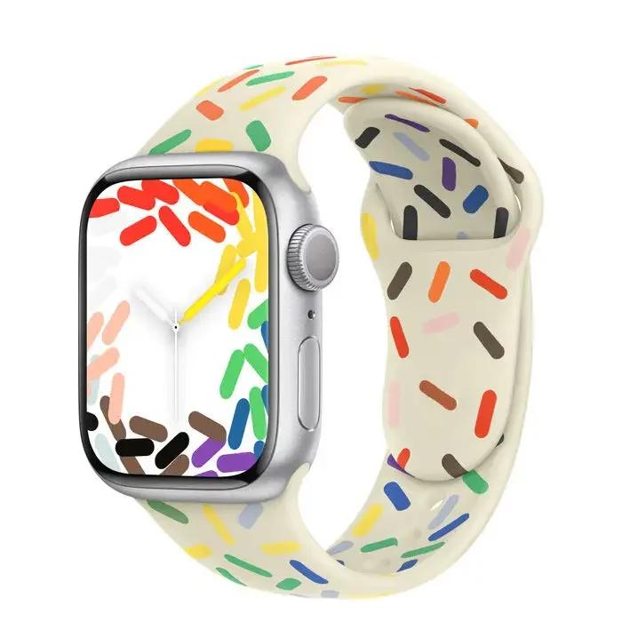 Silicone Sport Band For Apple Watch Strap49mm 44mm 45mm 40mm 41mm 42mm 38mm Bracelet Iwatch Series9 8 7 6 5 4 3SE Ultra 2 Correa