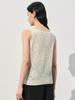 Elegant Women's Silk Jacquard Sleeveless Knit Top - High-Quality Summer Style