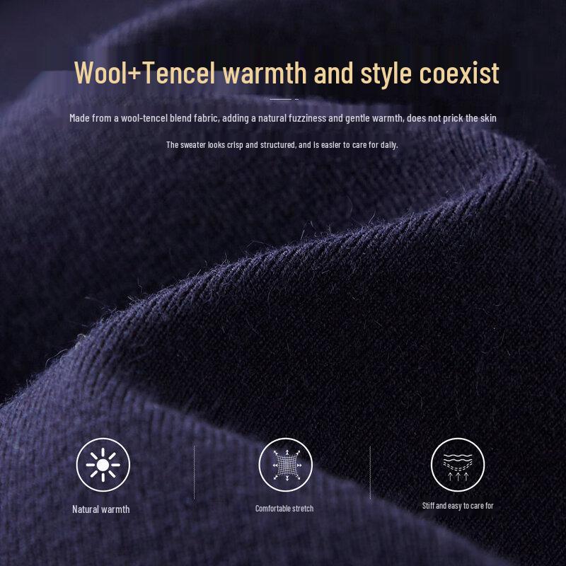 Shanshan Men's Tencel Lyocell Blend Warm Mock Neck Sweater