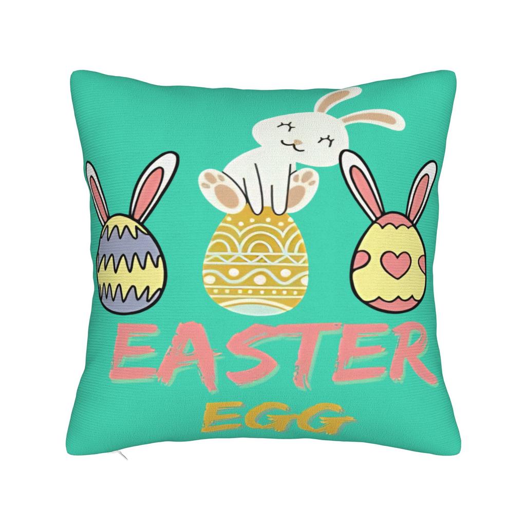 Funny Easter Cats Ears Bunny Eggs Pillow Case Comfy Pillow Cover Vintage Pillowcases For Sofa Couch Bed Living Room