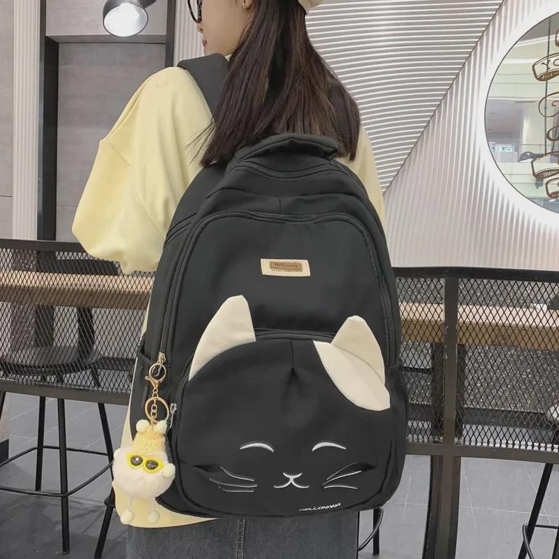 Large Capacity Nylon Backpack for Women and Men - Japanese/Korean High School & College Style, Travel & Laptop-Friendly