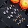 WM-99 Halloween Ghost & Pumpkin False Nail Tips - Star & Moon Design