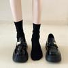 Black Platform Small Leather Shoes Women's Spring New Casual Versatile Retro Mary Jane New