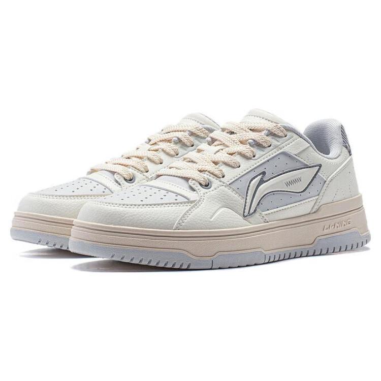 New LiNing Tianji 2.0 Slip Resistant Breathable Low Top Skateboard Shoes Women's White Gray AGCT292-2
