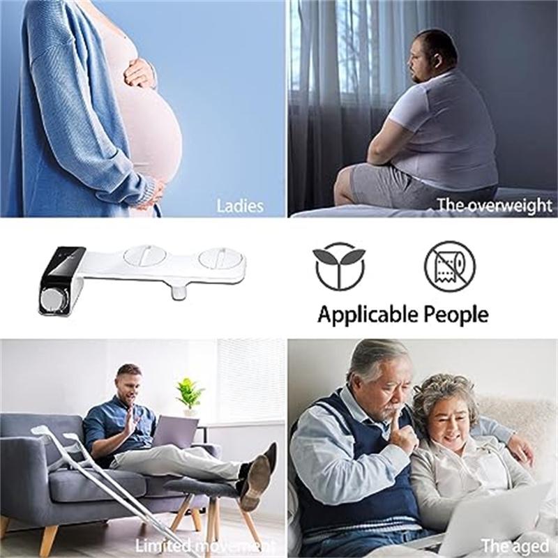 Toilet Bidet Bathroom Intelligent Non‑Electric Cold Hot Water Toilet Bidet Sprayer Set With Double Nozzle