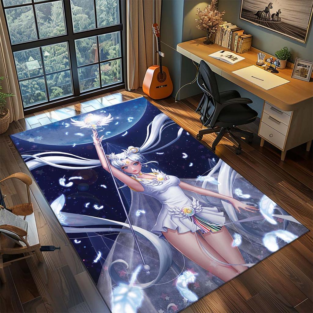 Sailor Moon Anime Teppich Großer Teppich Rutschfeste Waschbare Fußmatte Gamer Zimmer Schlafzimmer Heimdekoration -QJY