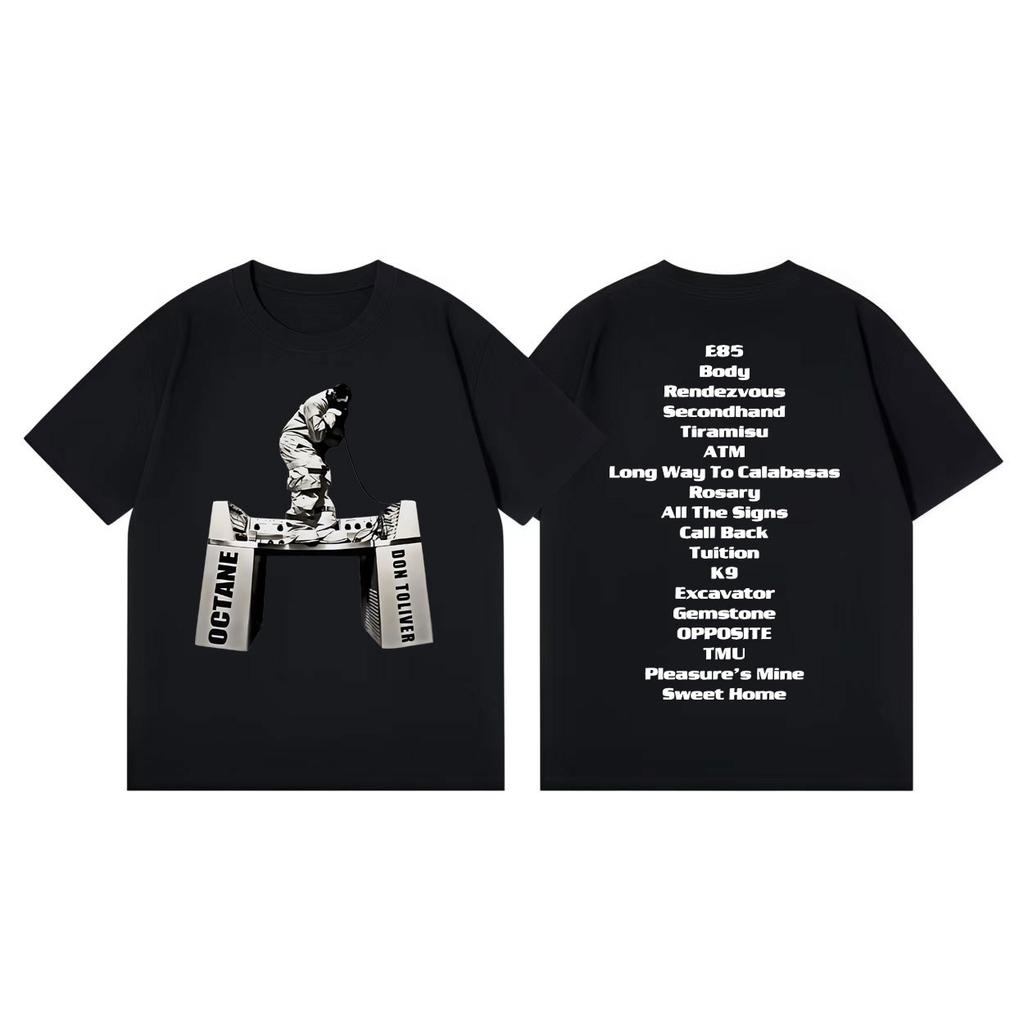 Raper Don Toliver Koszulka z Merchem z Albumu Octane Moda Hip Hop Vintage Koszulki z Krótkim Rękawem Unisex Damskie Codzienne Oversize Koszulki