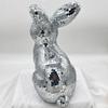 2025 New Easter Decoration Disco Rabbit Prop Silver Foam Animal Rabbit Ball Reflective Gift Mir D0O0