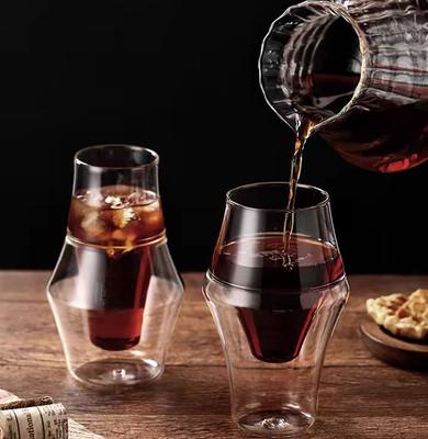 Tazze Espresso in Vetro a Doppia Parete Antiscottatura Tazza da Tè Riutilizzabile Bicchiere da Vino Barista di Casa Accessori Caffè 120/250/335ml