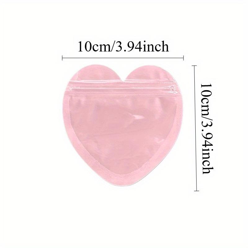 Heart Zipper Jewelry Bag Plastic Ziplock Pouch Bag for Jewelry Display Storage Candy Valentine's Day Gift Packaging Supplies