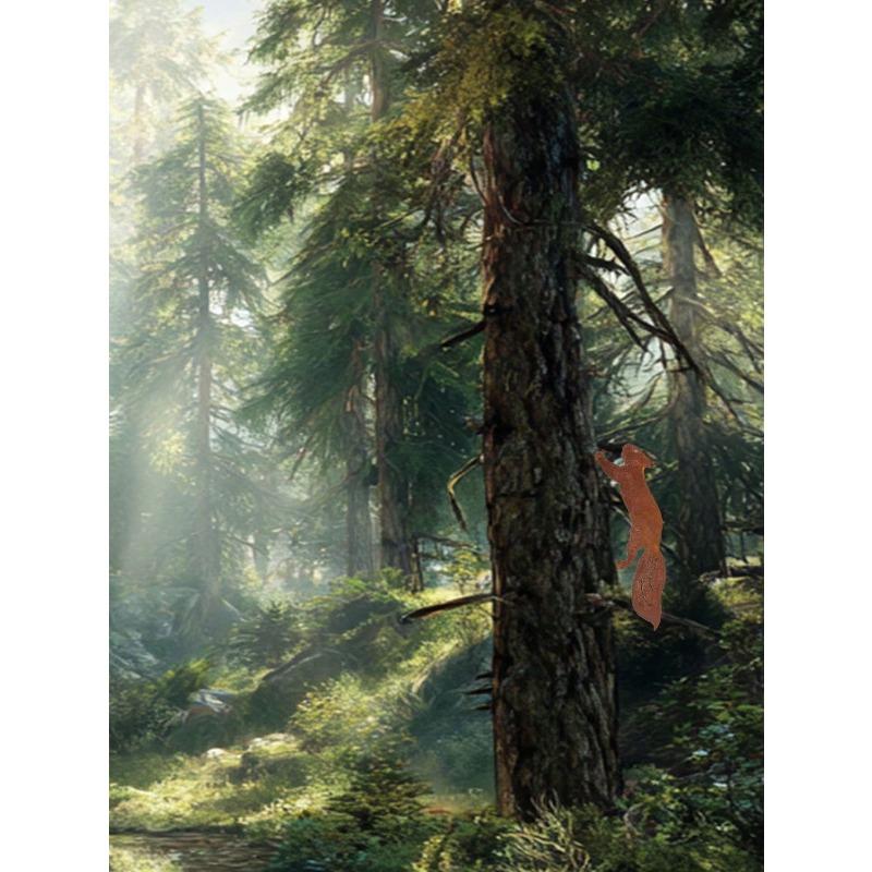 Vintage Gusseisen Baumstumpftisch mit Eichhörnchen-Ausschnitt Patio Gartendekor Geschenk