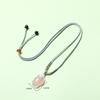 Elegant Natural White Agate Pendant Necklace with Wire Wrap, Fine Cord, Hanfu Inspired, New Chinese Style