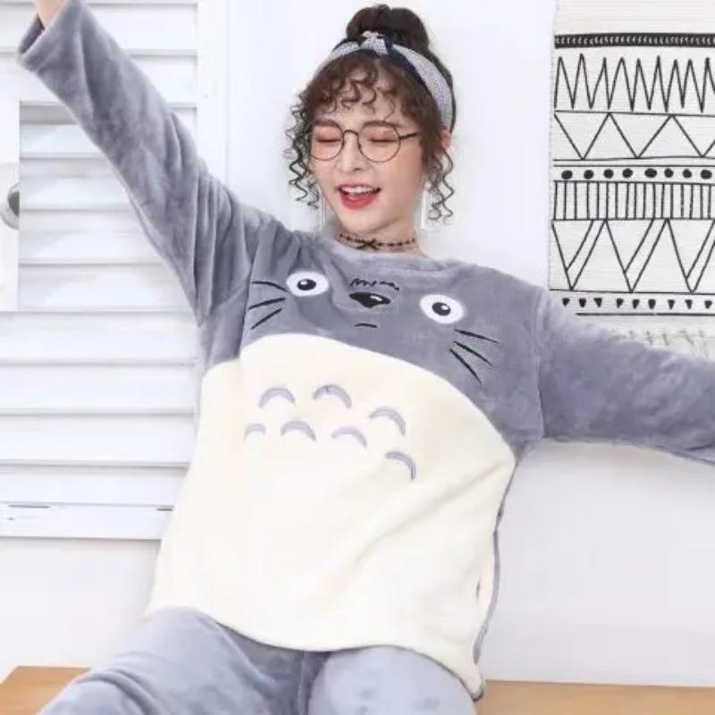 

Унісекс, фланелевий піжамний одяг, нові жінки, чоловіки, зимові теплі флісові парні піжами, набір для закоханих, нічна сорочка, милі мультяшні піжами, домашній одяг L