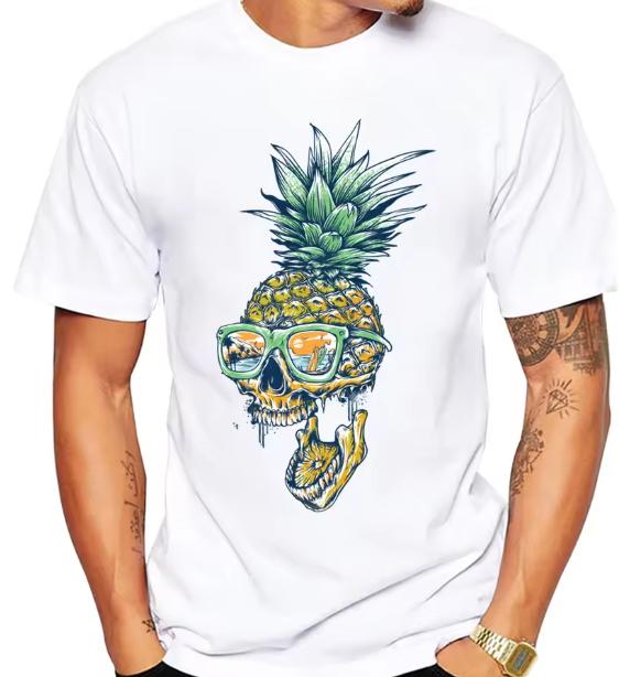 Yaz Yeni Desen Baskılı Tişört Hem Unisex Hem Unisex İçin Uygundur Saf Pamuktan Yapılmış Modaya Uygun ve Çok Yönlü Tişört