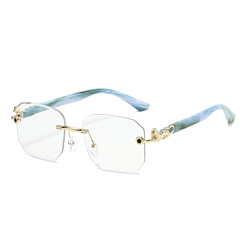 KAMMPT Lunettes de soleil carrées sans monture Homme Mode Dégradé Multicolore Décor Nuances Femme Tendance Chic Design Marque de Luxe Lunettes de soleil