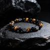 Festive Gifts Tiger Eye Black Onyx And Hematite Hexagonal Beaded Bracelet Bold Fashion Jewelry For Men Daily Wear Simple Versatile Accessory