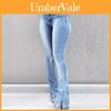High Waist Schlagjeans für Damen Frühling Mit Stretch-Denim Und Reißverschluss