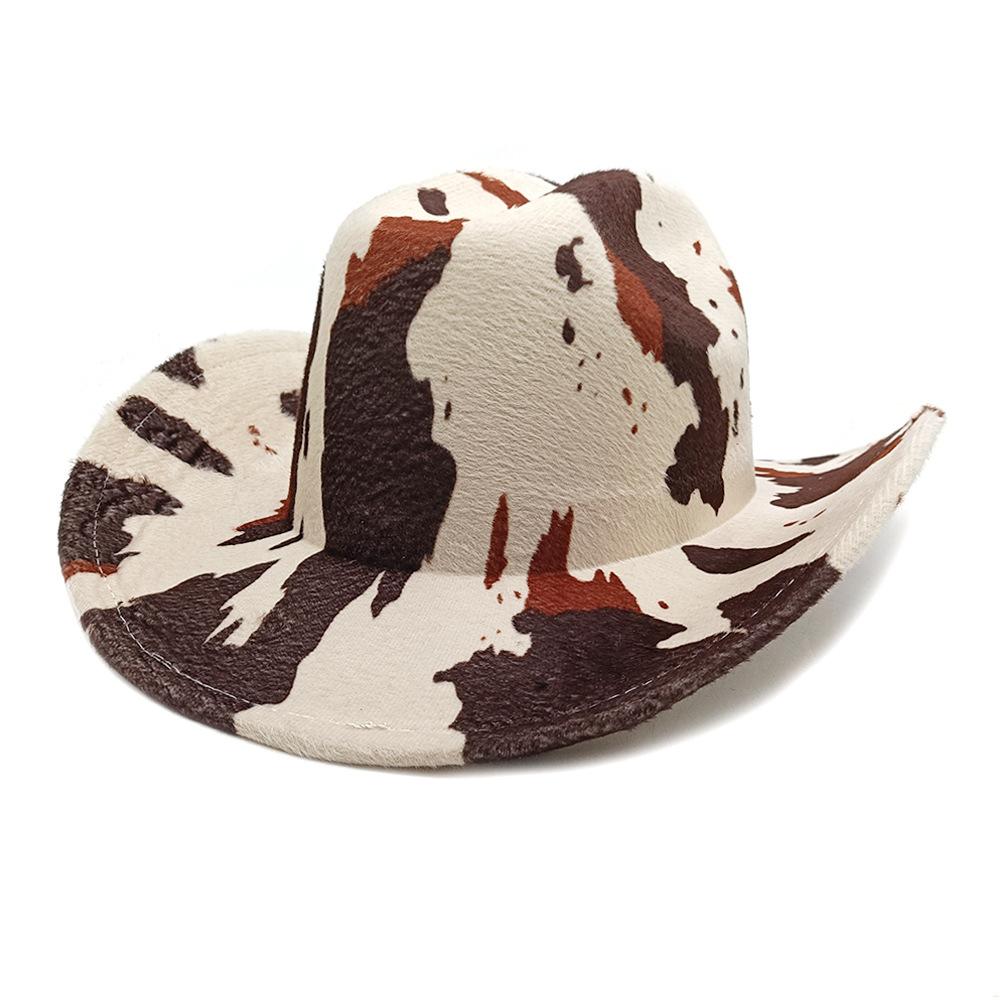Leopard Print Cowboy Hat - Western Style UPF50+ Sun Hat with Cow Print, Vintage Riding Cap for Festival Hiking Fashion