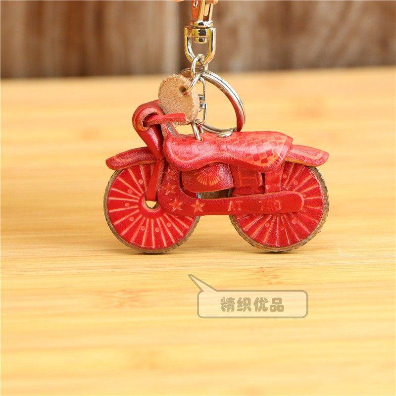 

The First Layer Of Cowhide Creative Bag Pendant Motorcycle Keychain Making Mini Motorcycle Children S Toys красный