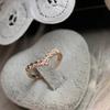 2025 New Fashion Jewelry Ring V-type Unique Design Inlaid Imitation Crystal Ring Jewelry Wholesale Cheap Marketing