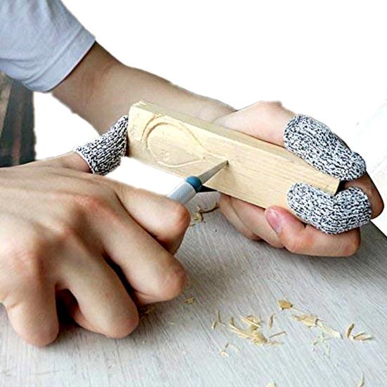 5 Stück Stufe 5 Schnittfest Abriebfest Fingerlinge Daumenschutz für Arbeit Heimwerken