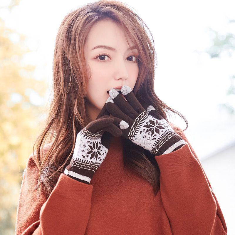 Luxuriös warme Winterhandschuhe mit Strickdesign und Touchscreen-Kompatibilität