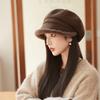 Plush Warm Plush Beret Women's New Autumn and Winter Octagonal Hat Thickened Fashion Pile Hat Bucket Hat