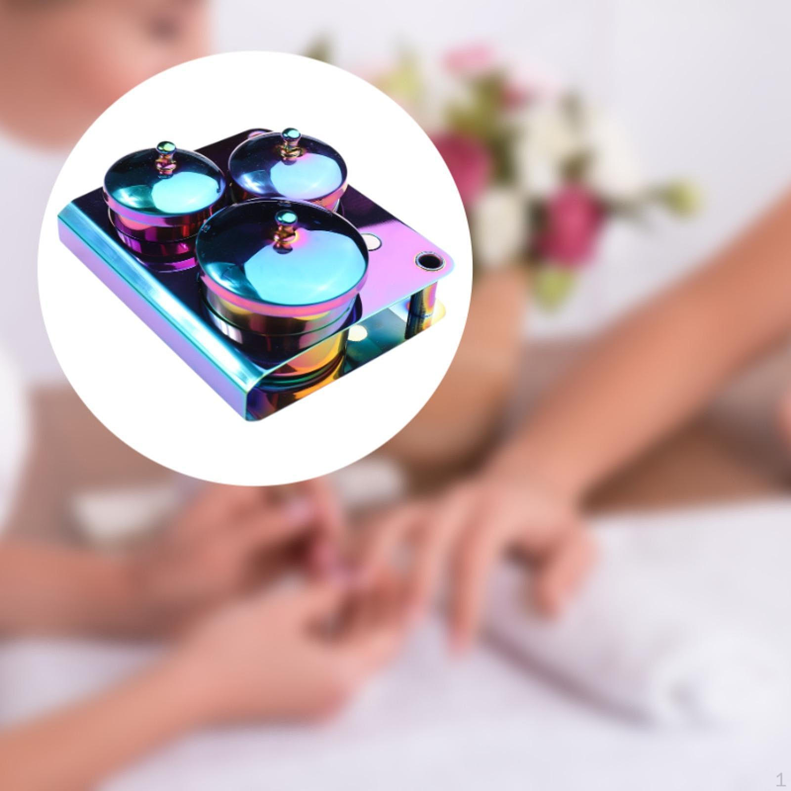 

3 шт. Чаши для нейл-арта, акриловые жидкие контейнеры, многоцелевой маникюрный уход с крышкой для Color Plating